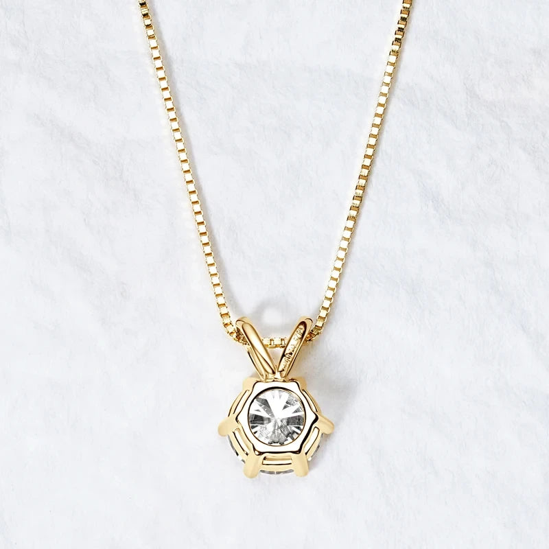 Lnngy Certified 0.5ct–5ct Moissanite Necklace Sparkling Solitaire Lab-Grown Diamond Pendant Necklaces for Women Daily Jewelry