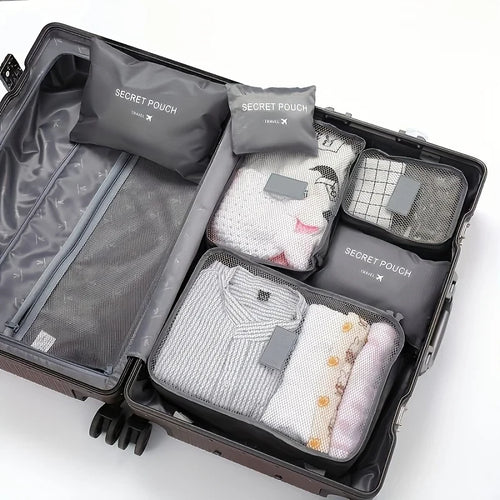 6pcs Multifunction Travel Bags Waterproof Clothes Storage Luggage Organizer Pouch Packing Cube Men And Women Travel Storage Bag